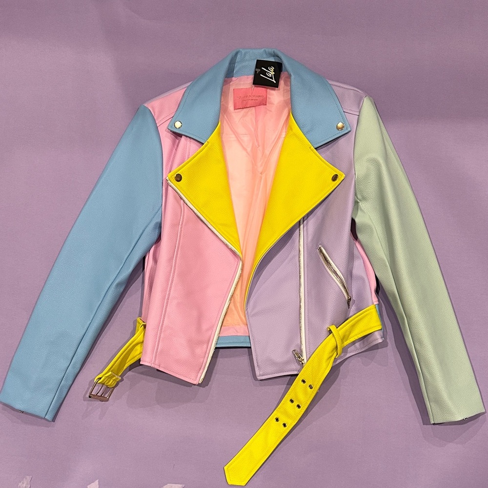 Dressed in LaLa multi color moto Women's Jacket